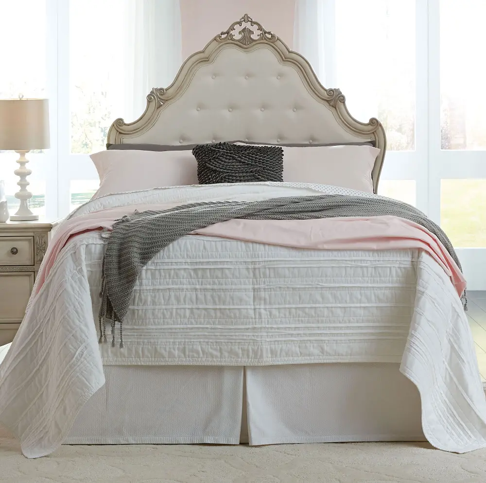 Antique White Traditional Full Bed - Giselle-1