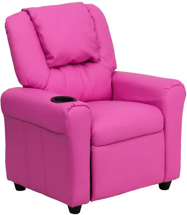 Photos - Chair Flash Furniture Mini Me Kids Hot Pink Recliner with Cup Holder DG-ULT-KID 