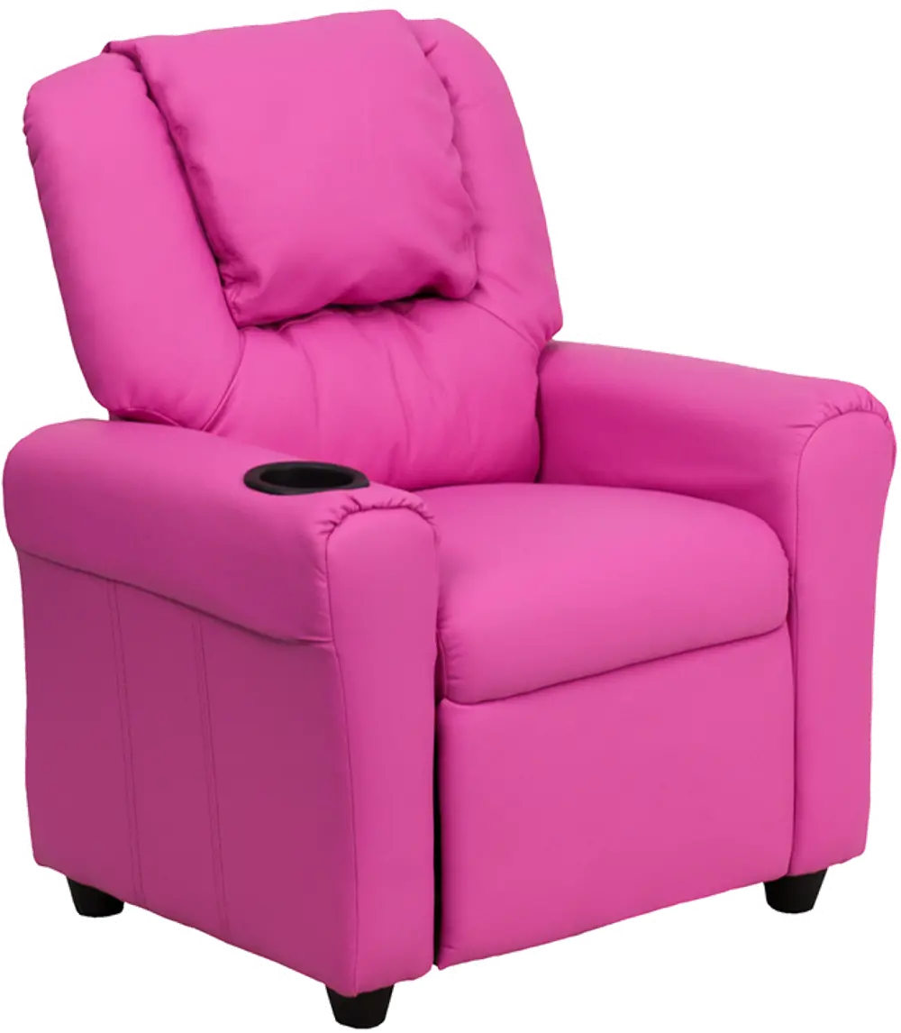 Mini Me Kids Hot Pink Recliner with Cup Holder-1