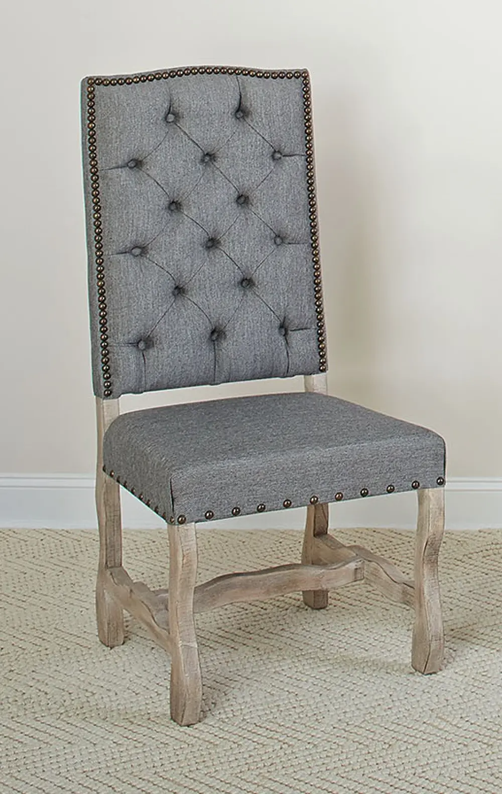 Barn Wash and Gray Upholstered Dining Chair - Willow Creek Collection-1
