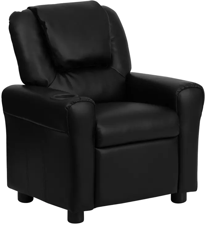 Photos - Chair Flash Furniture Mini Me Kids Black Recliner with Cup Holder DG-ULT-KID-BK 