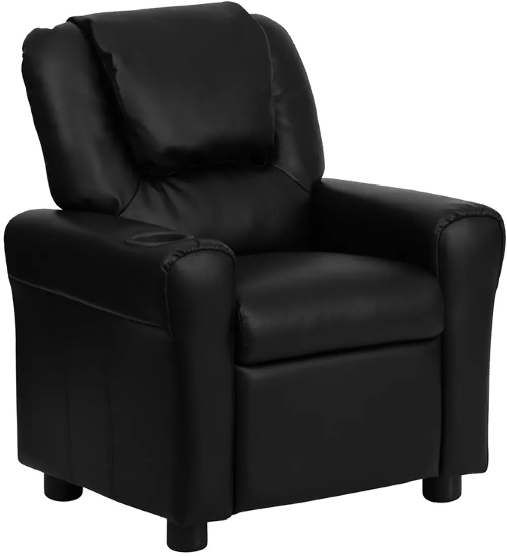 Mini Me Kids Black Recliner with Cup Holder-1