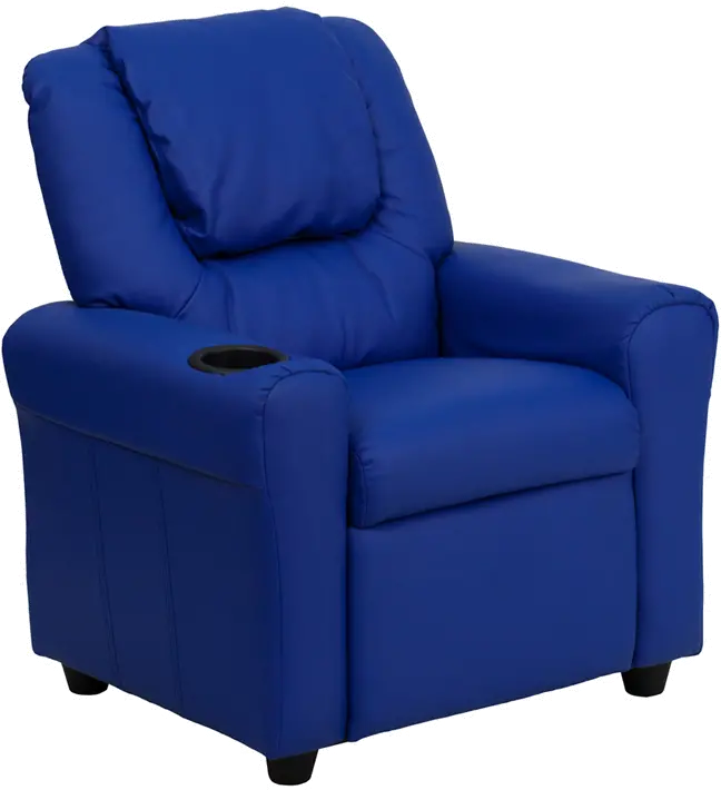 Mini Me Kids Blue Recliner with Cup Holder