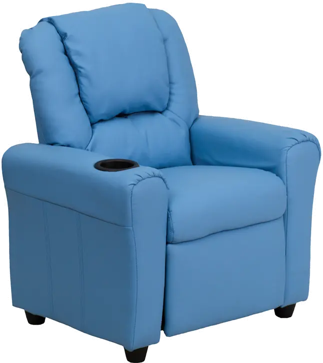 Photos - Chair Flash Furniture Mini Me Kids Light Blue Recliner with Cup Holder DG-ULT-KI 