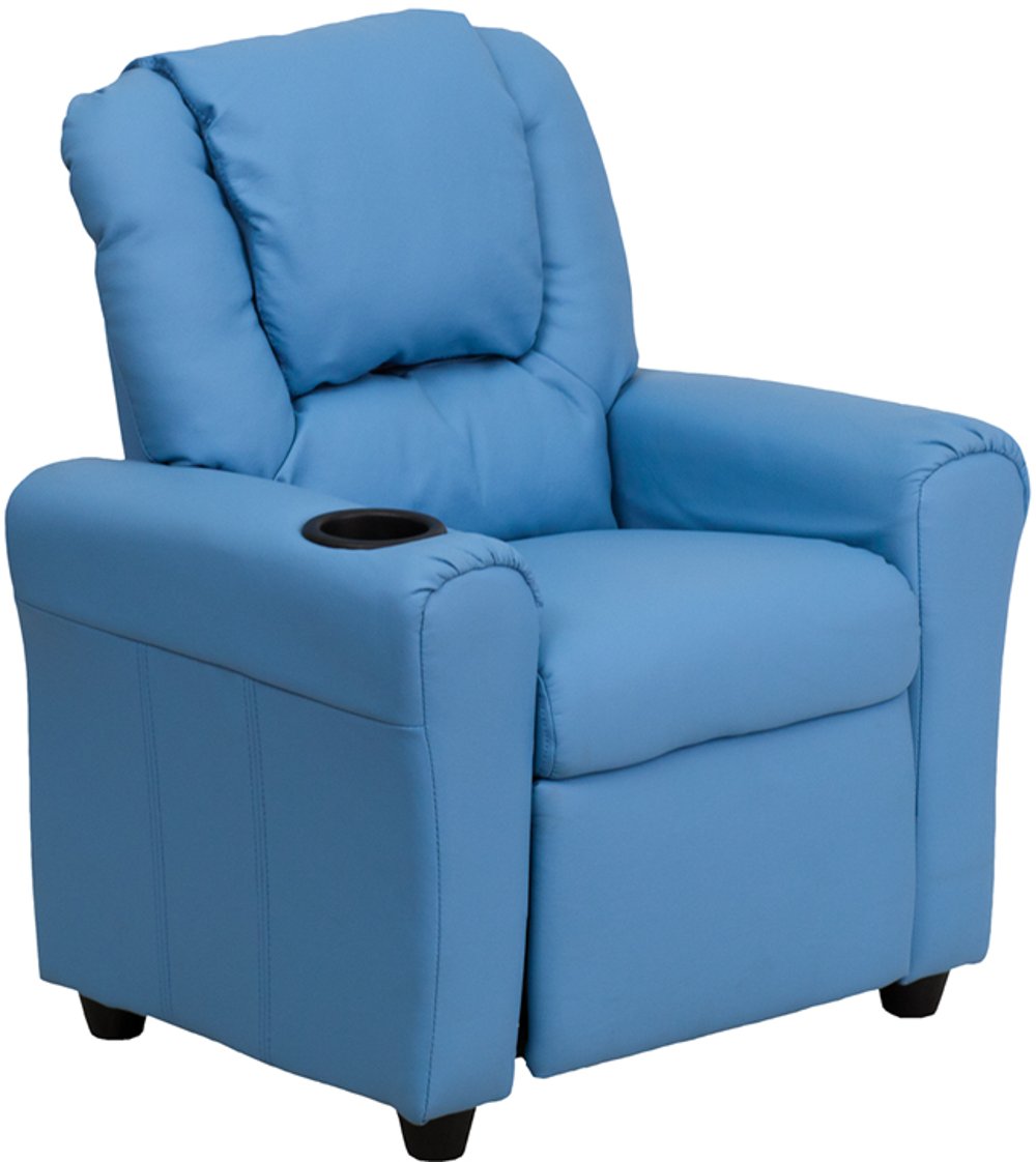 Mini Me Kids Light Blue Recliner with Cup Holder