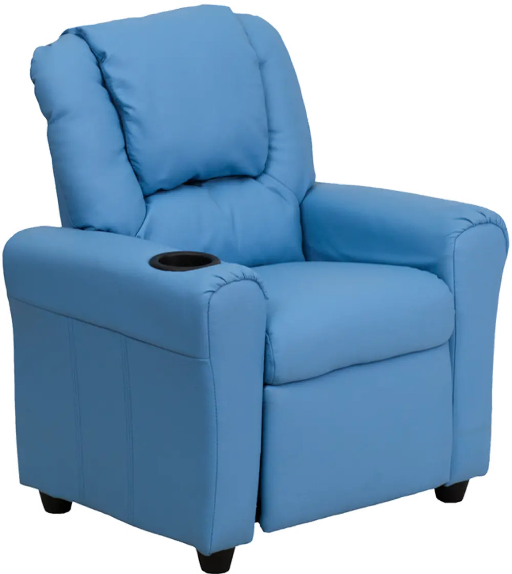 Mini Me Kids Light Blue Recliner with Cup Holder-1