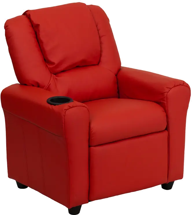 Photos - Chair Flash Furniture Mini Me Kids Red Recliner with Cup Holder DG-ULT-KID-RED-G 