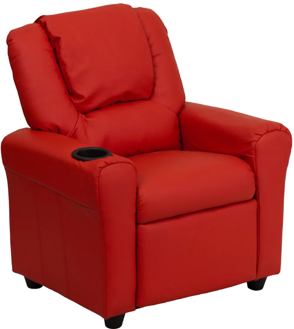 Mini Me Kids Red Recliner with Cup Holder-1