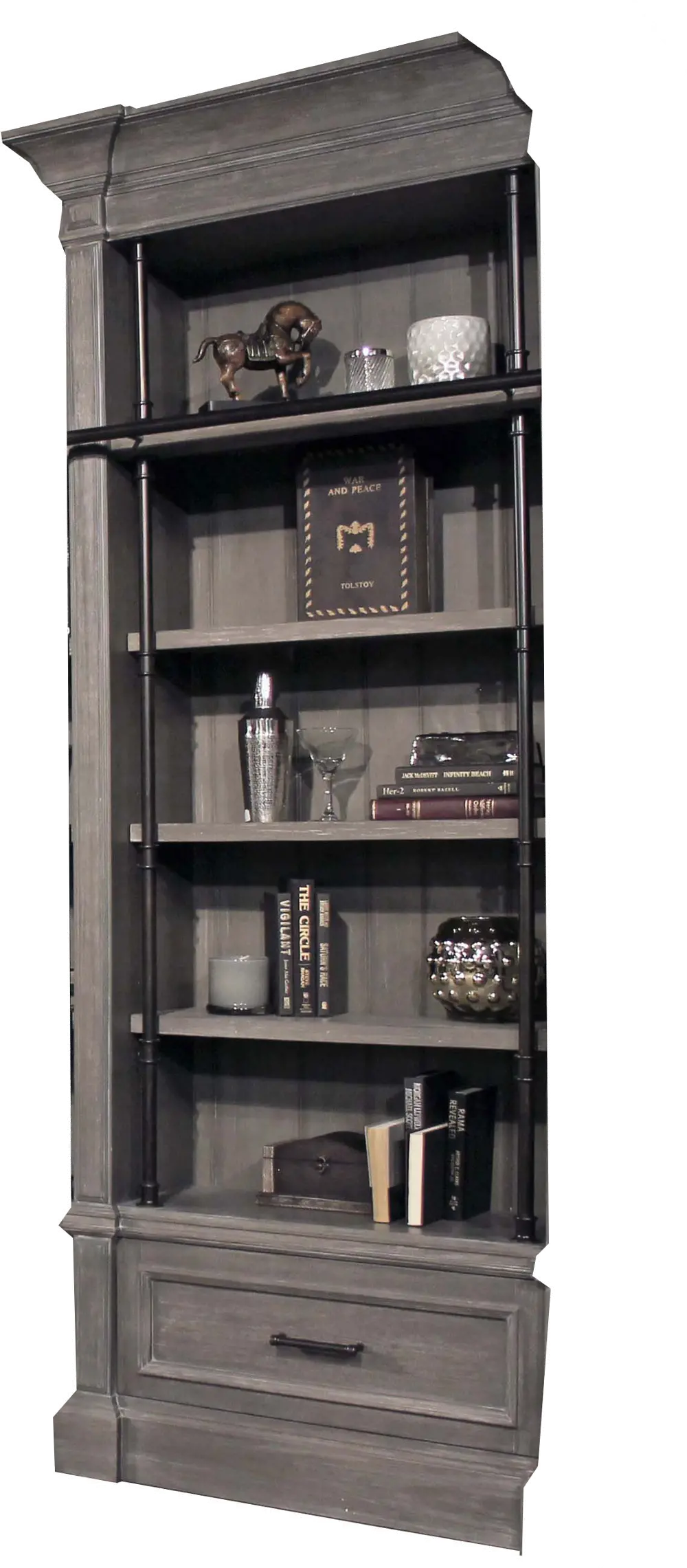 Rustic Smoke Gray Bookcase Extension - Gramercy Park-1