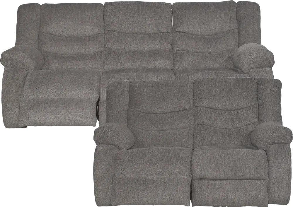 Gray Dual Reclining Reclining Living Room Set- Tulen-1