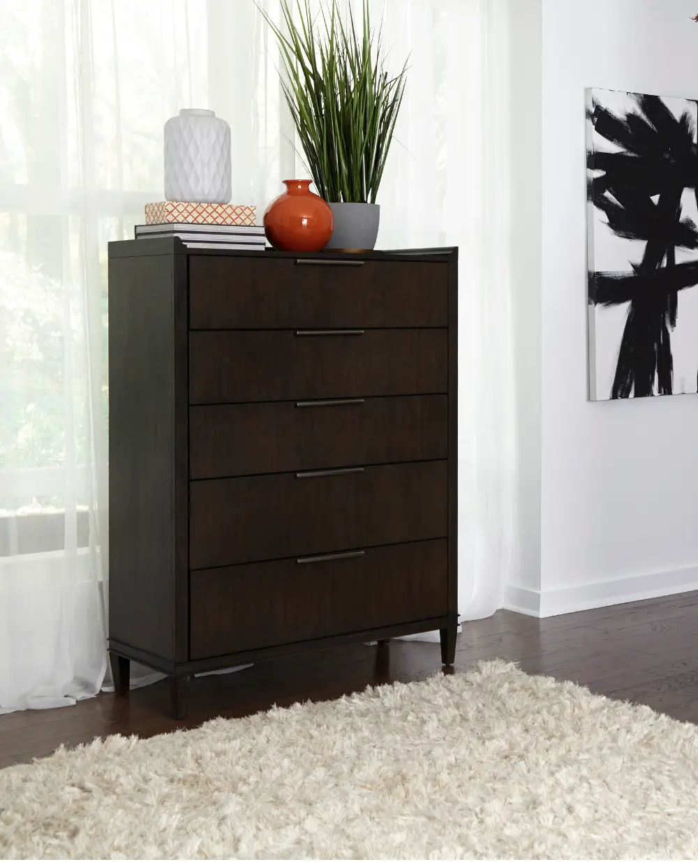 Contemporary Charcoal Chest of Drawers - Tivoli-1