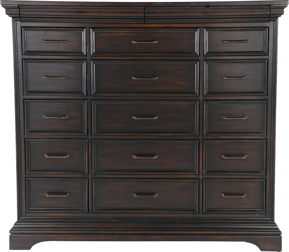 Caldwell Dark Brown Large Chest of Drawers-1