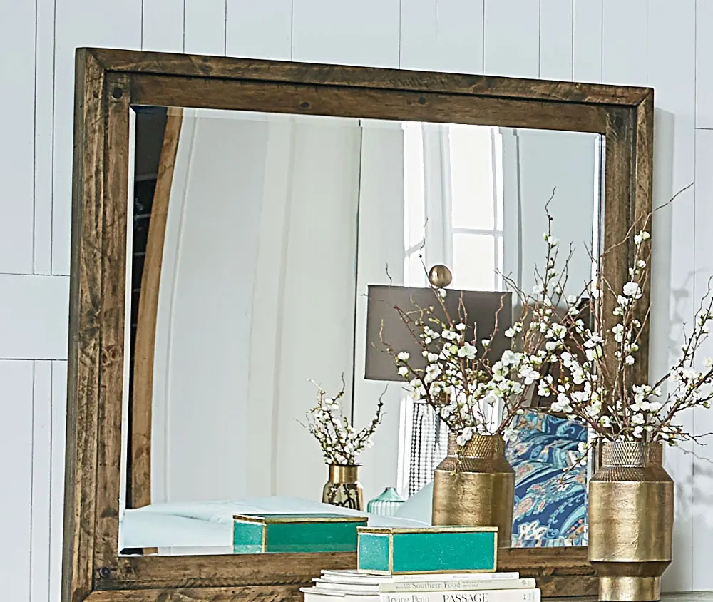 Rustic Casual Pine Mirror - Nelson-1