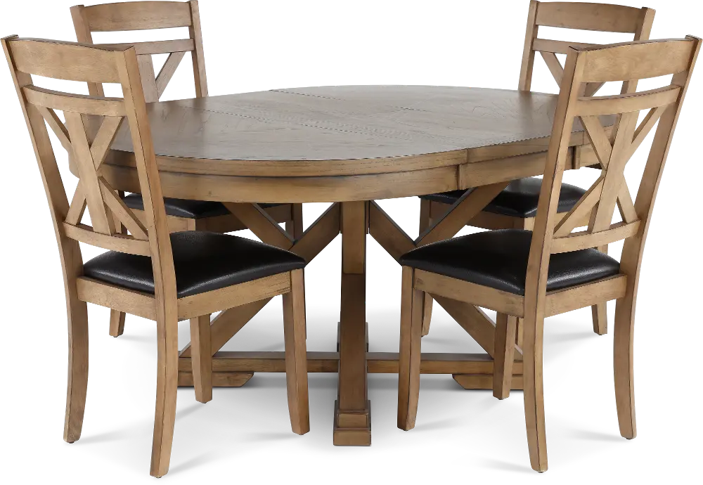 Grandview Traditional Brown 5 Piece Round Dining Set-1