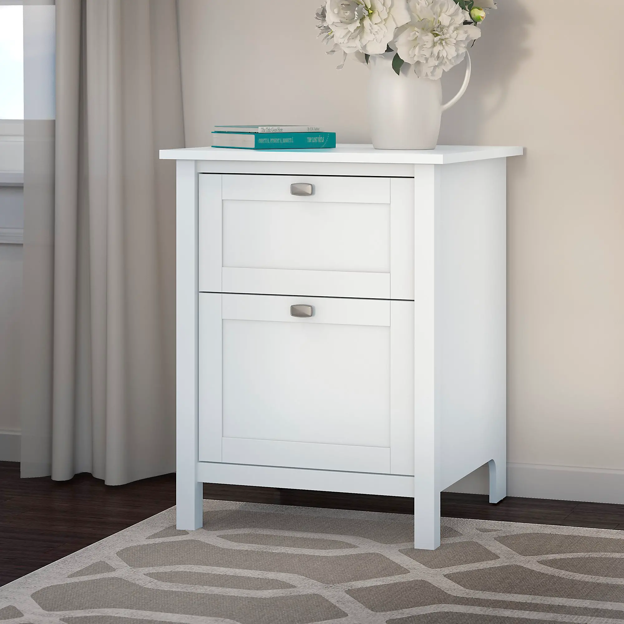 Broadview Pure White File Cabinet - Bush Furniture