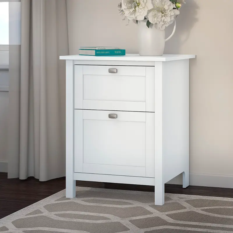 Bush Furniture Broadview 2 Drawer File Cabinet Pure White, How To Assemble Wayfair Dresser Cabinet