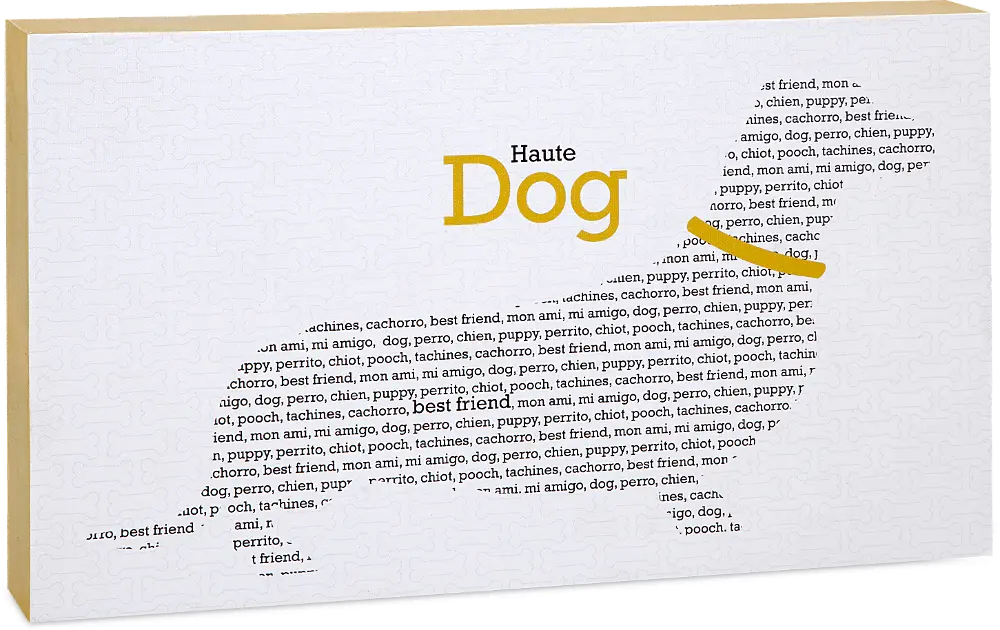 Yellow, Black and White Haute Dog Canvas Wall Art-1