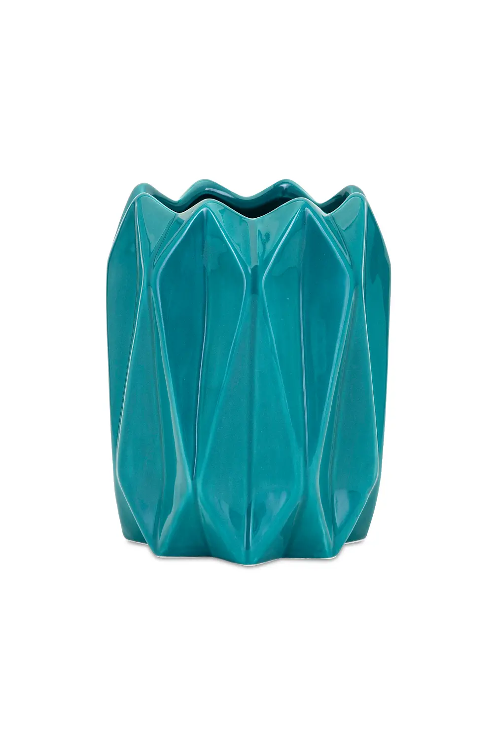 Teal-Blue Ceramic Vase-1