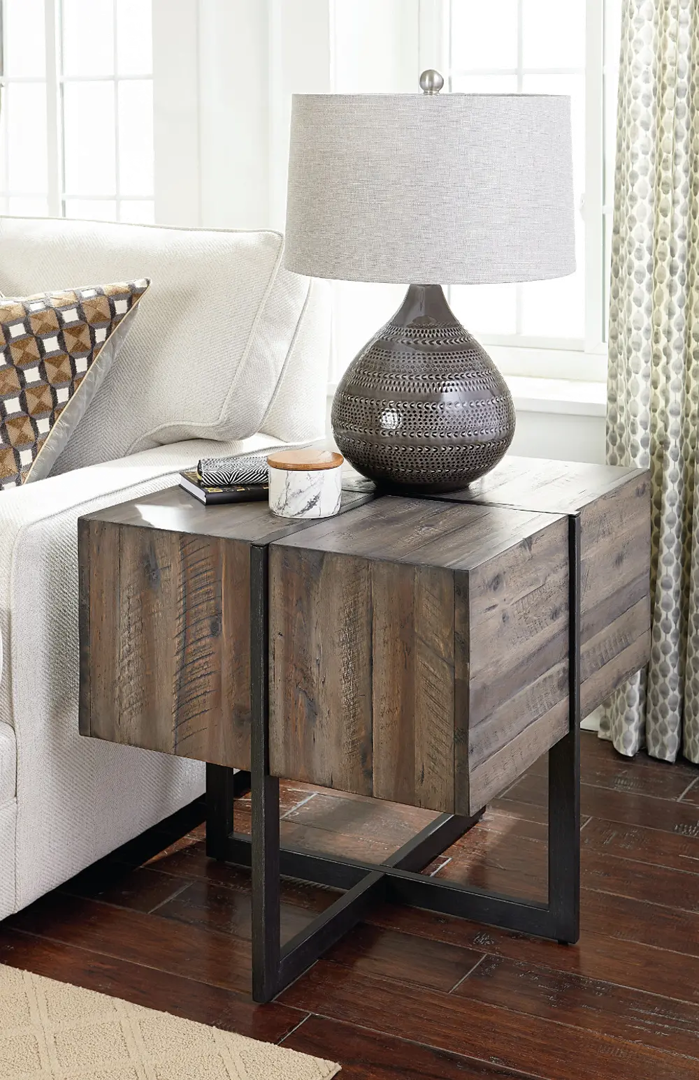 Rustic Brown End Table - Modern Timber-1