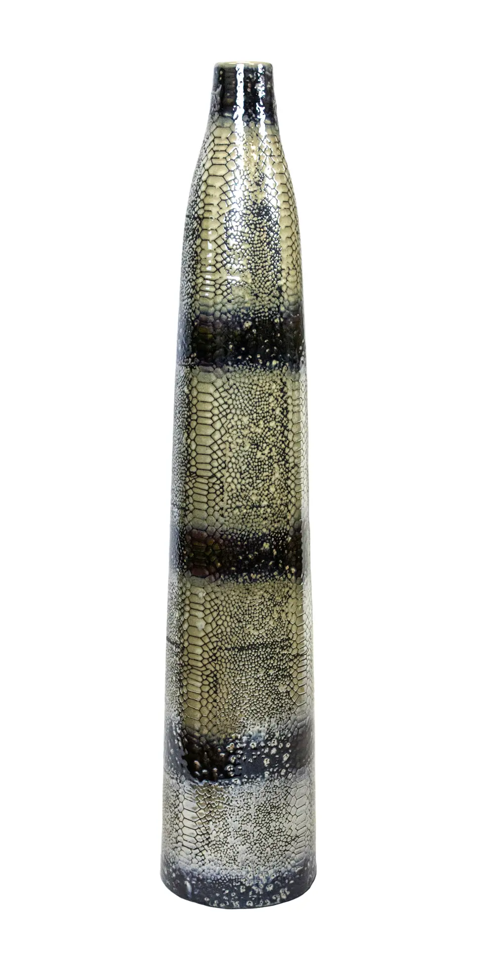 32 Inch Tall Pearl and Brown Ceramic Vase-1