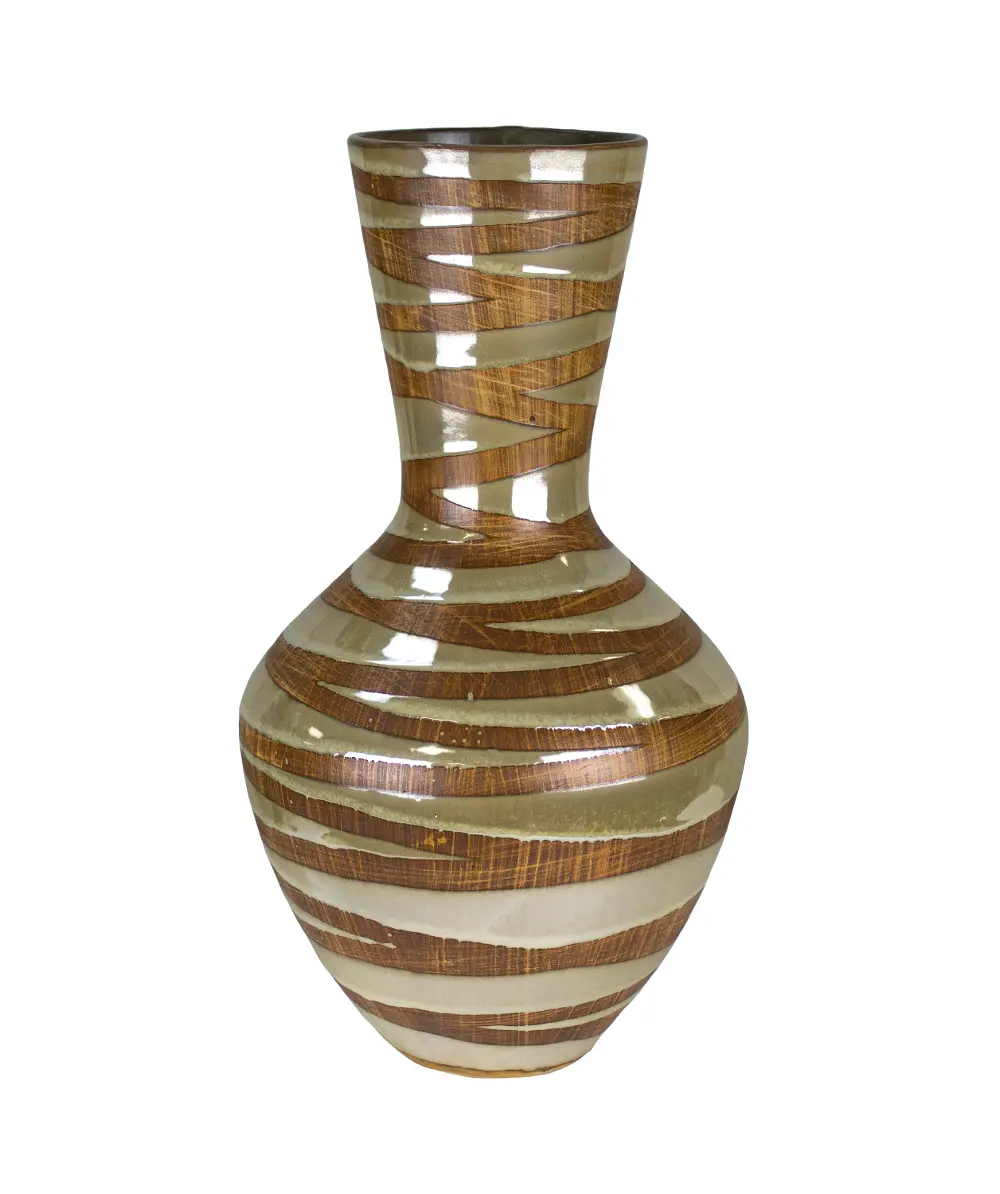 13 Inch Tan Swirl Belle Vase-1