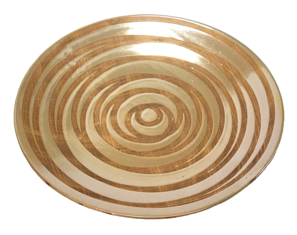 Tan Swirl Decorative Plate-1