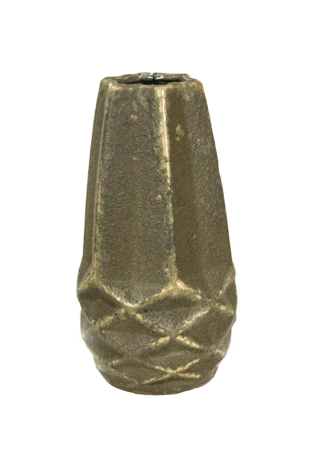 14 Inch Brown Diamond Bottom Ceramic Vase-1
