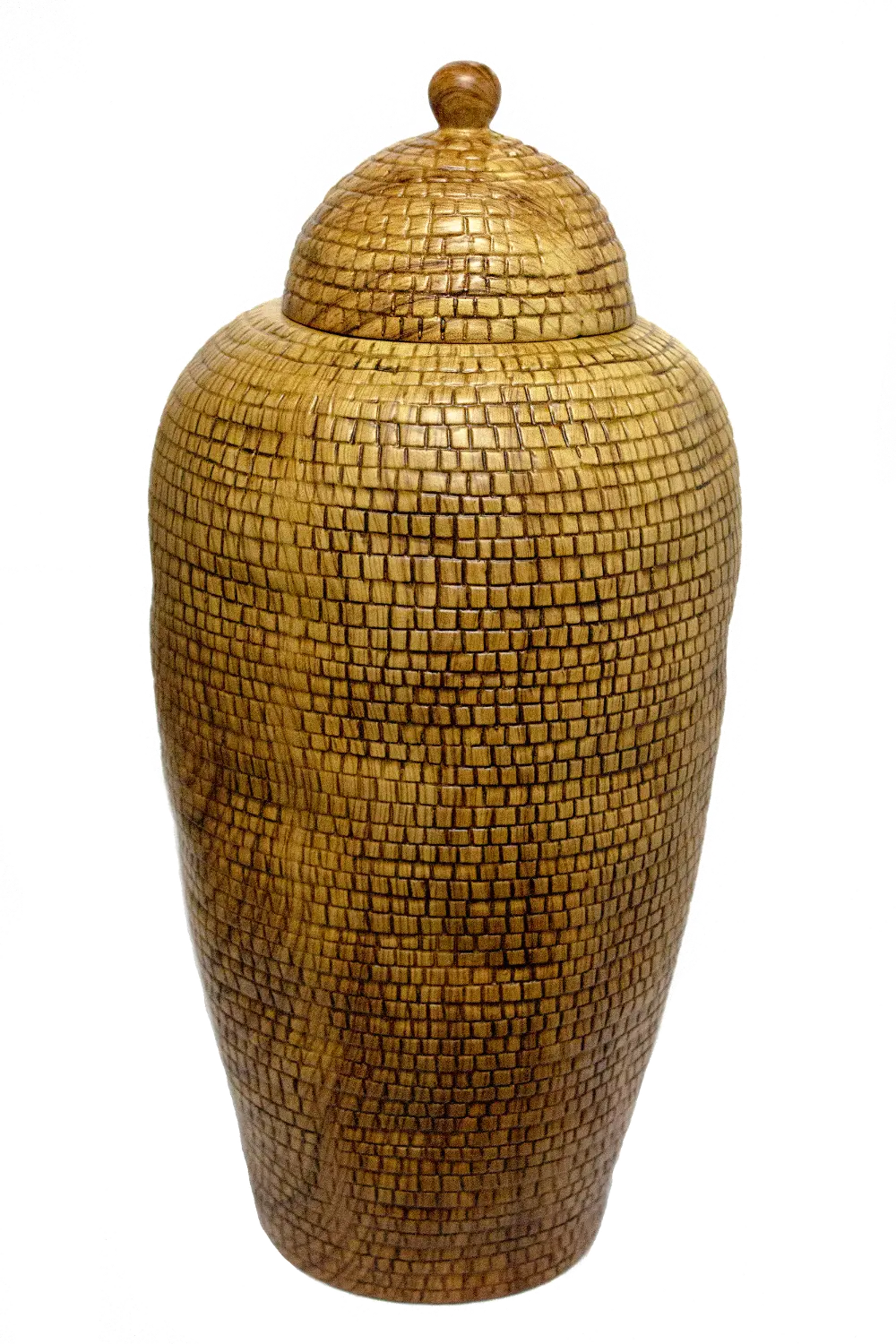 16 Inch Brown Ceramic Lidded Jar-1