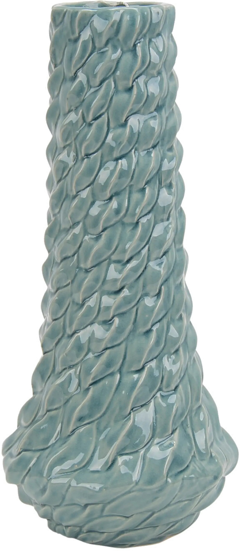 15 Inch Teal Blue Decorative Ceramic Vase-1