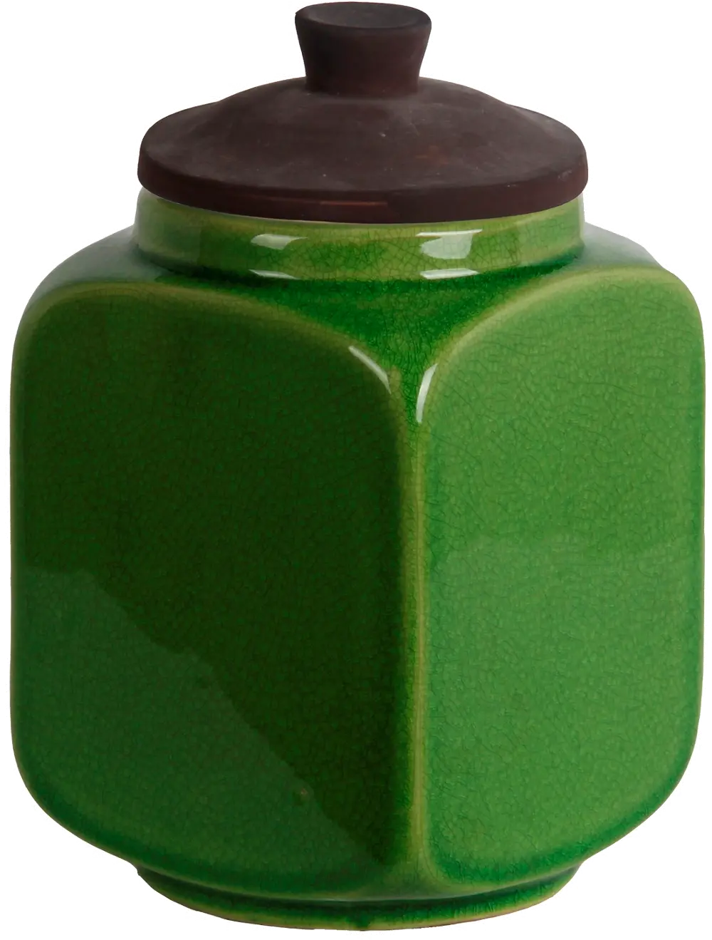 8 Inch Green Ceramic Lidded Jar-1