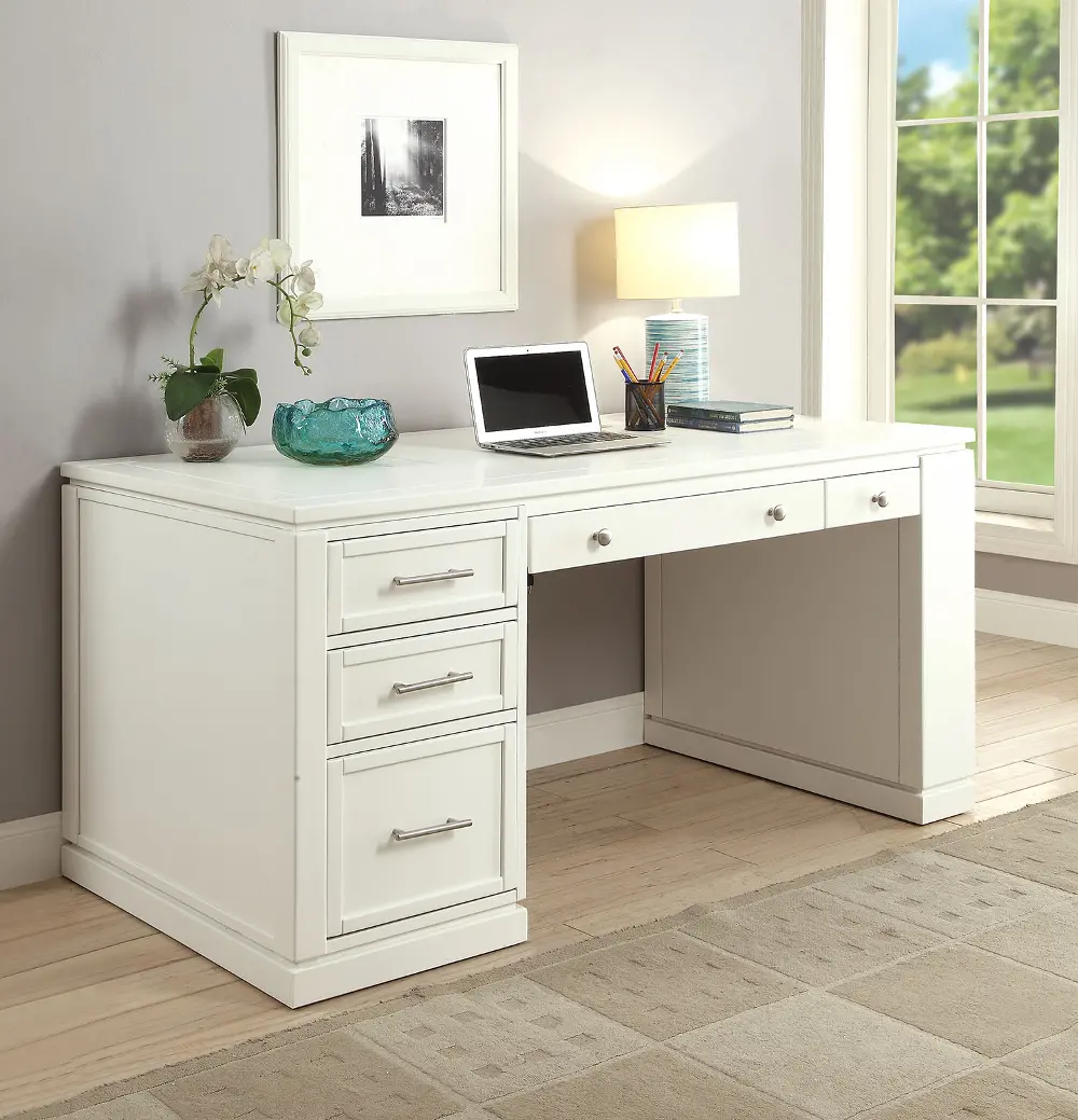 White Modern Office Desk - Catalina-1