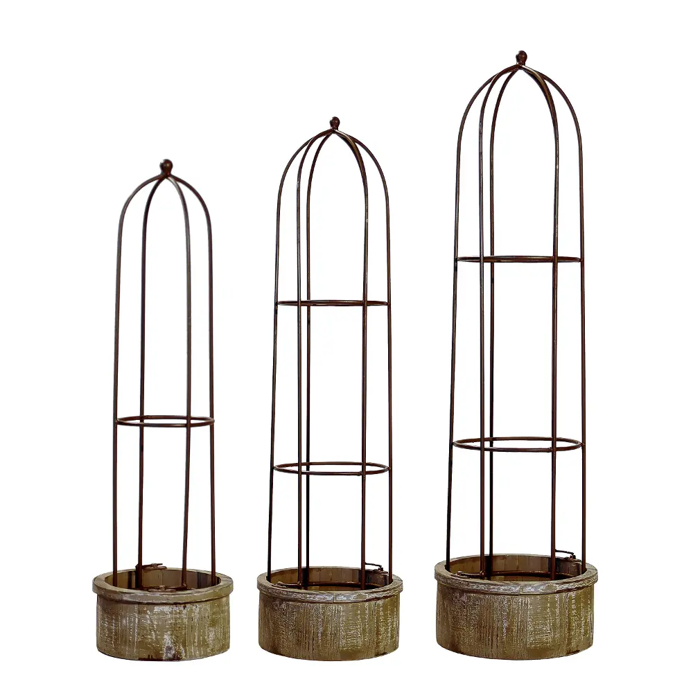 30 Inch Wood and Metal Dome Trellis-1