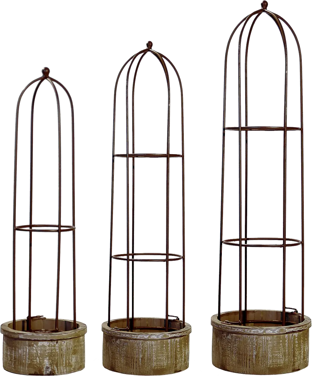32 Inch Wood and Metal Dome Trellis-1