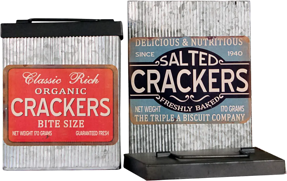 5 Inch Metal Vintage Cracker Lidded Canister-1