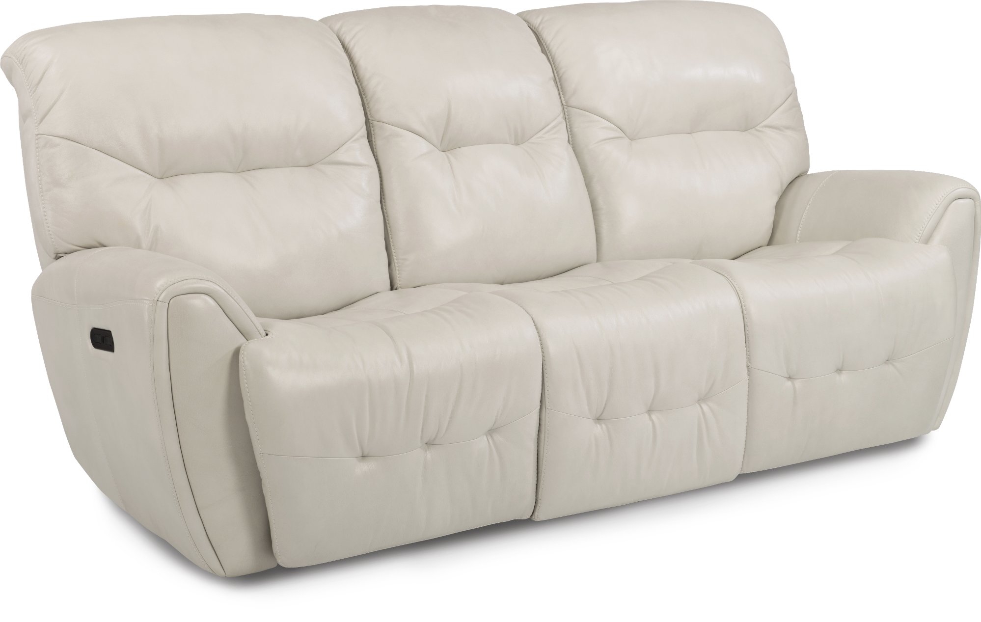 Icelandic White Leather Match Power Sofa & Loveseat Blaise