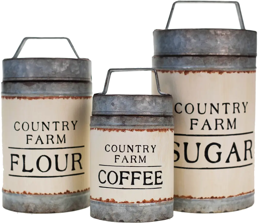 7 Inch Coffee Metal Lidded Canister-1