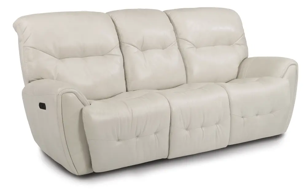 Icelandic White Leather-Match Power Living Room Set - Blaise-1