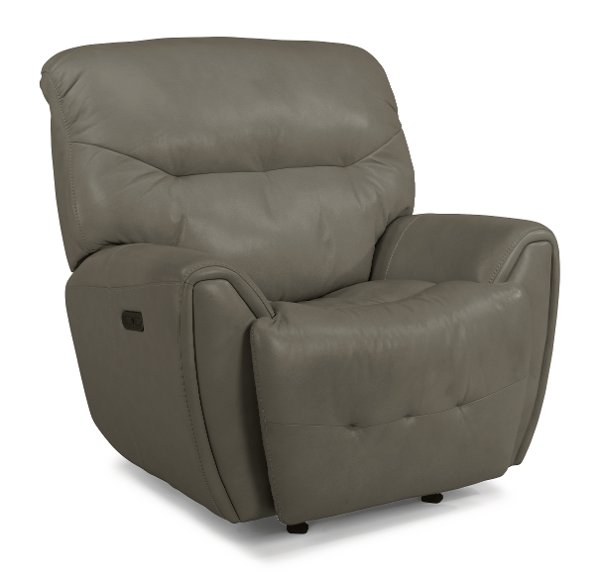Leather Recliners Page 2 Living Room Furniture Rc Stone Gray Leather Match Power Glider Recliner Blaise