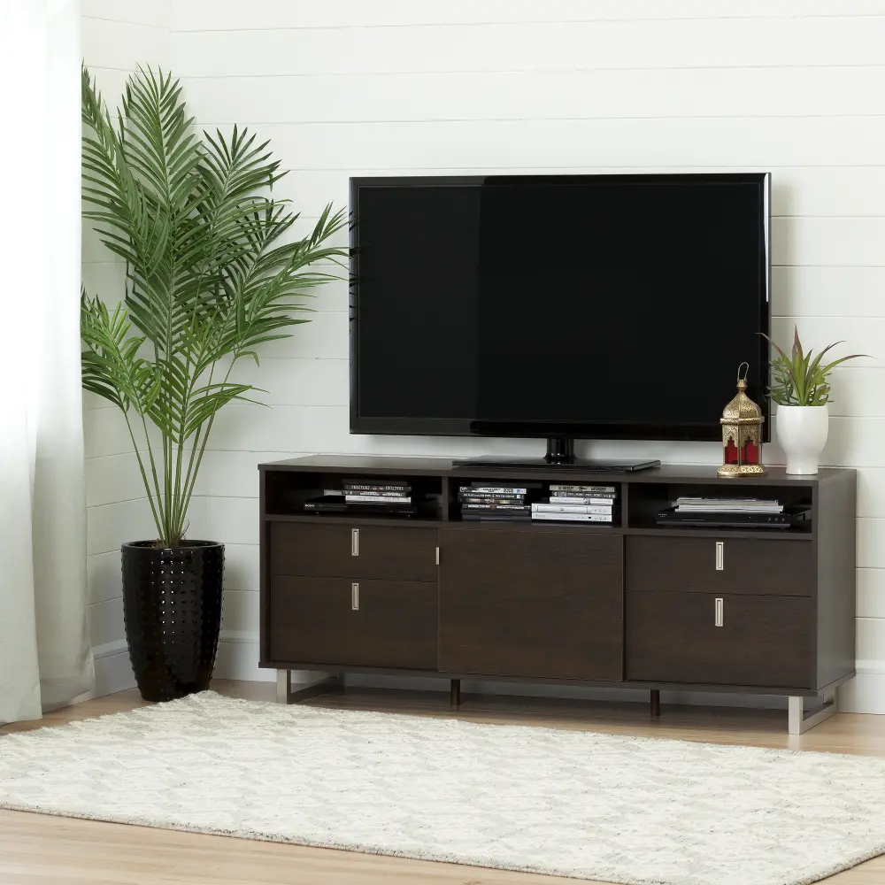10521 Brown Oak TV Stand for TVs up 60 Inch - Uber -1