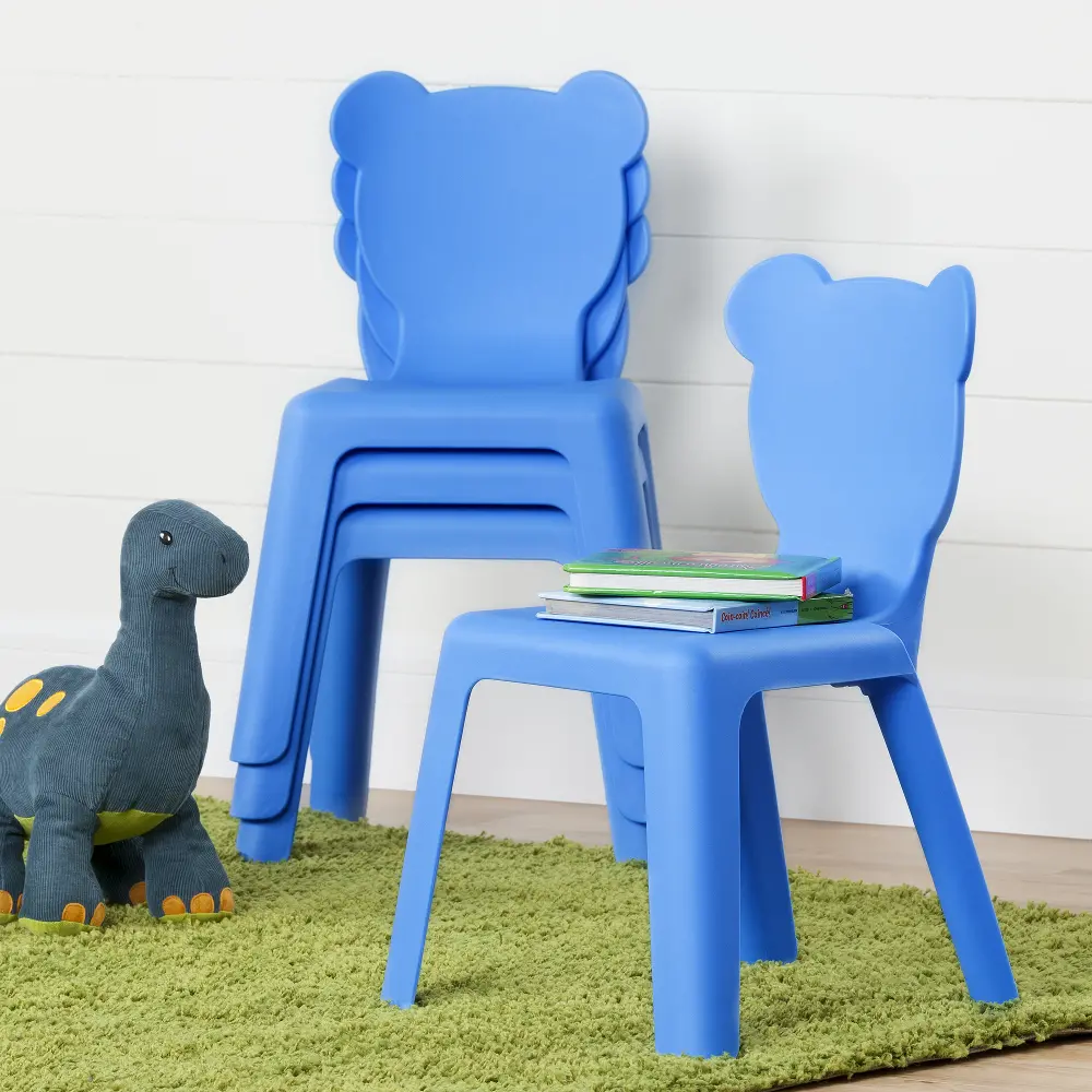 100176 Kids Blue Plastic Stacking Chairs - Crea -1