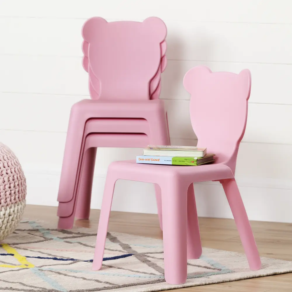 100202 Kids Pink Plastic Stacking Chairs - Crea -1