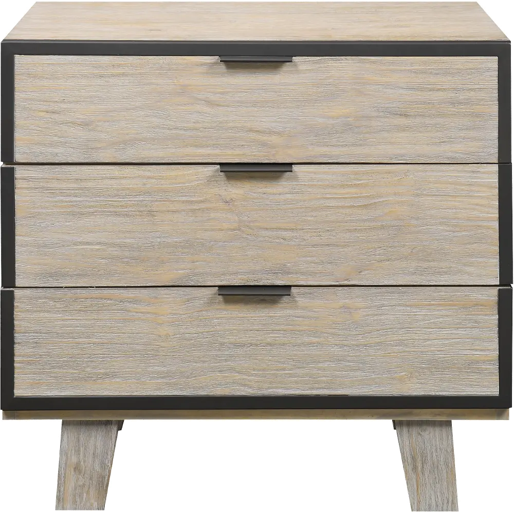 Contemporary Pearl White Nightstand - Synchrony-1