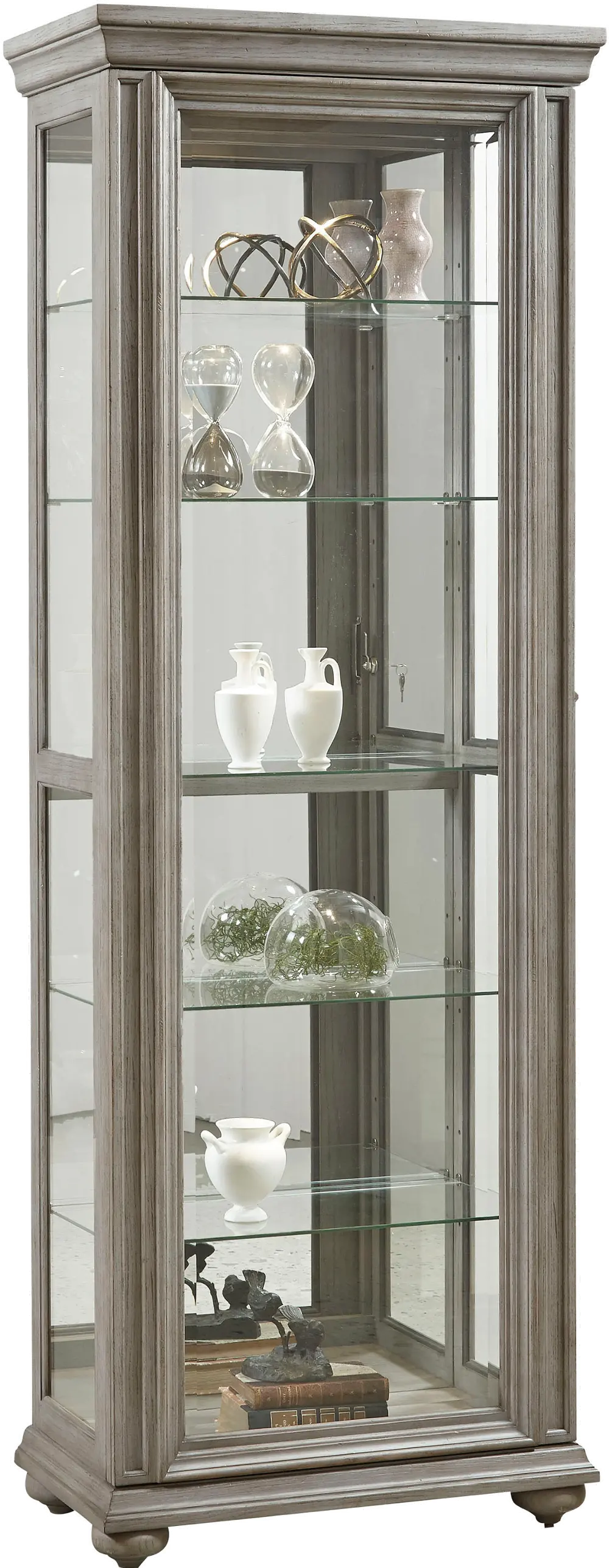 Weathered Gray Curio Cabinet-1