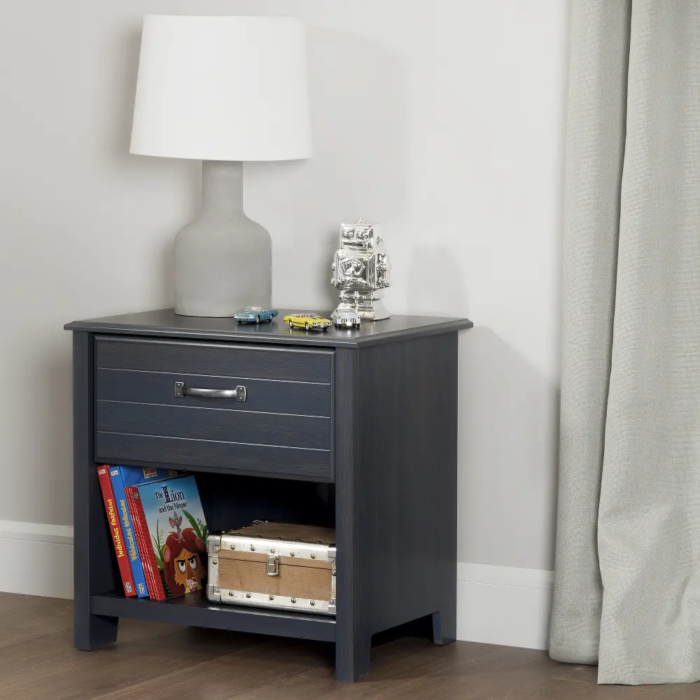 10363 Ulysses Blue 1-Drawer Nightstand - South Shore-1
