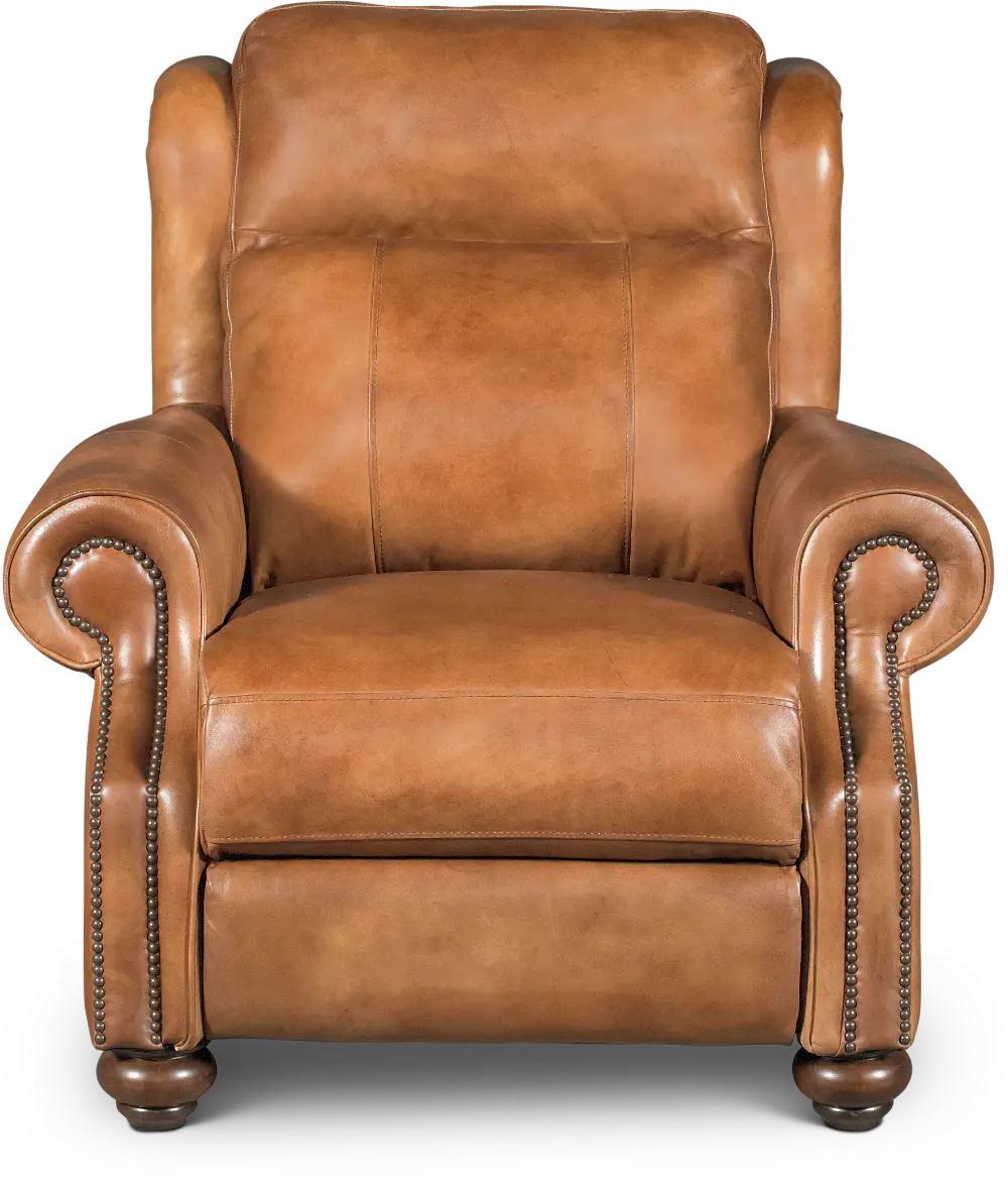 Whiskey Light Brown Leather Power Recliner - Hancock-1
