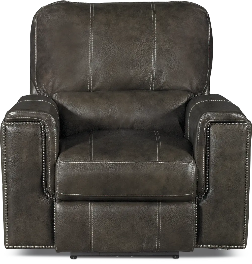 Slinger Twilight Charcoal Gray Leather-Match Power Recliner-1