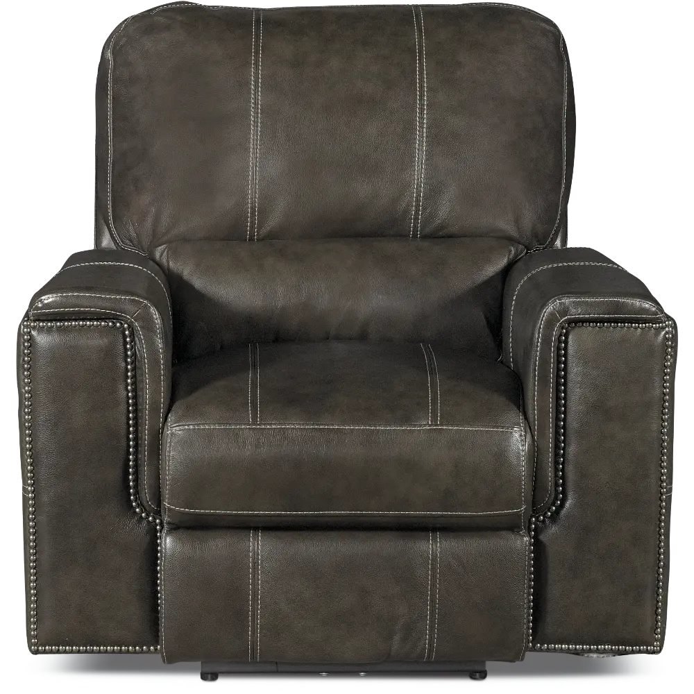 Slinger Twilight Charcoal Gray Leather-Match Power Recliner-1