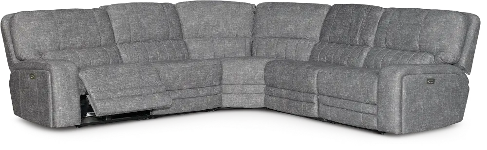 Rock Quarry Gray 5 Piece Tailored Reclining Sectional-1