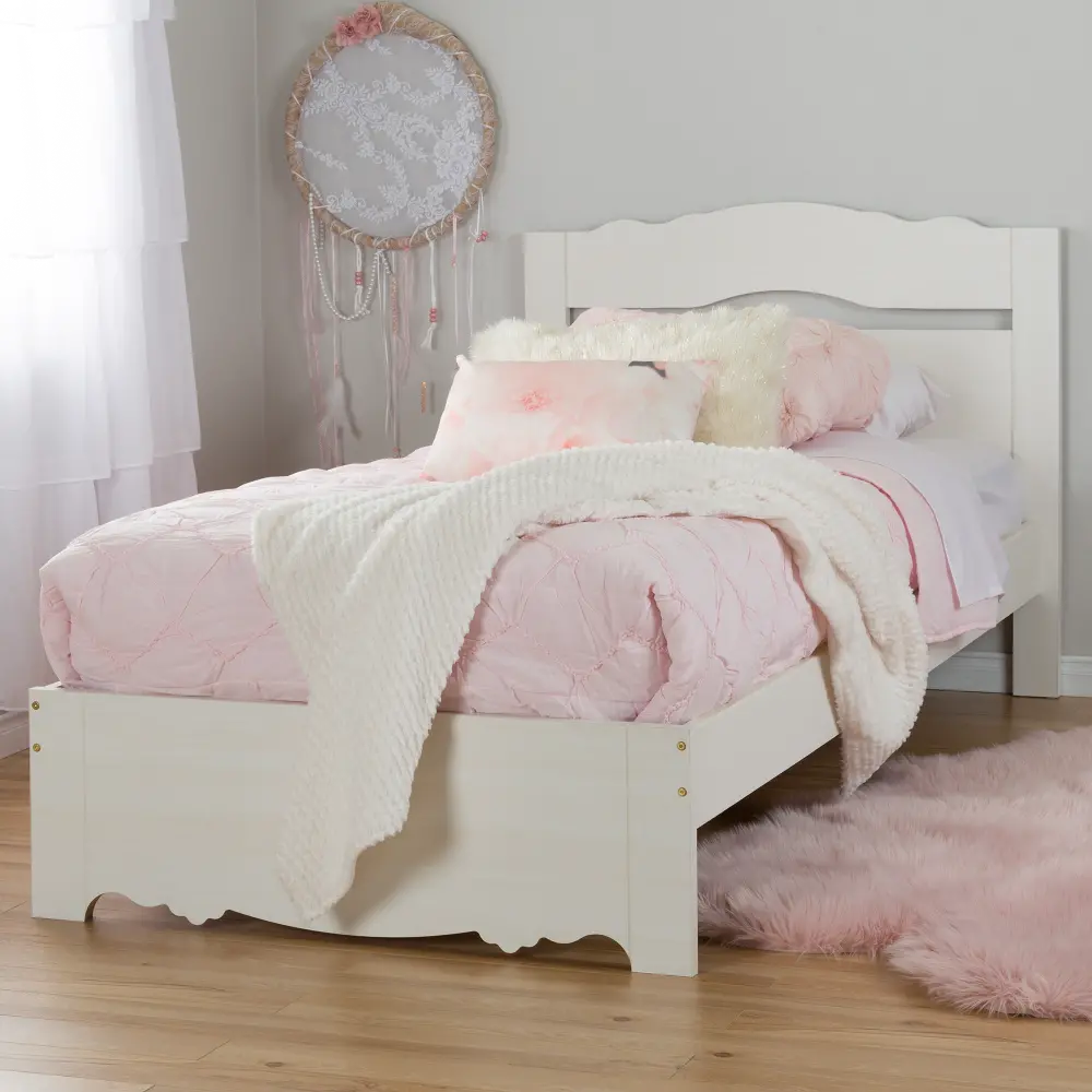 10075 White Wash Twin Bed Set (39 Inch) - Lily Rose-1