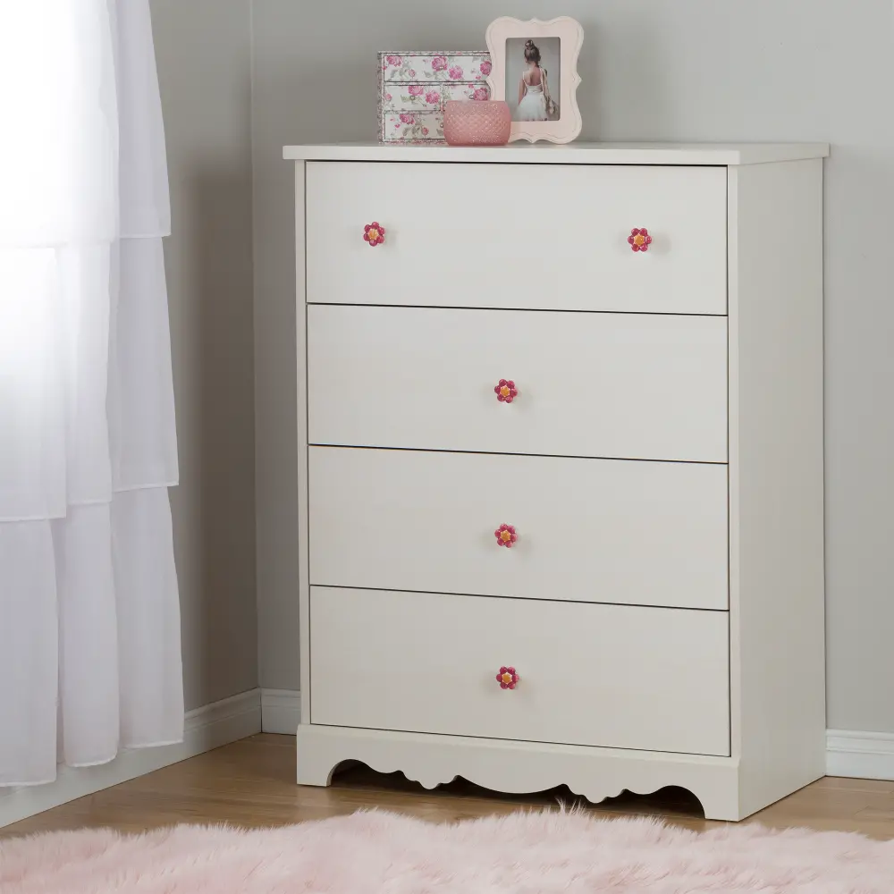 10077 White Wash 4 Drawer Chest - Lily Rose-1